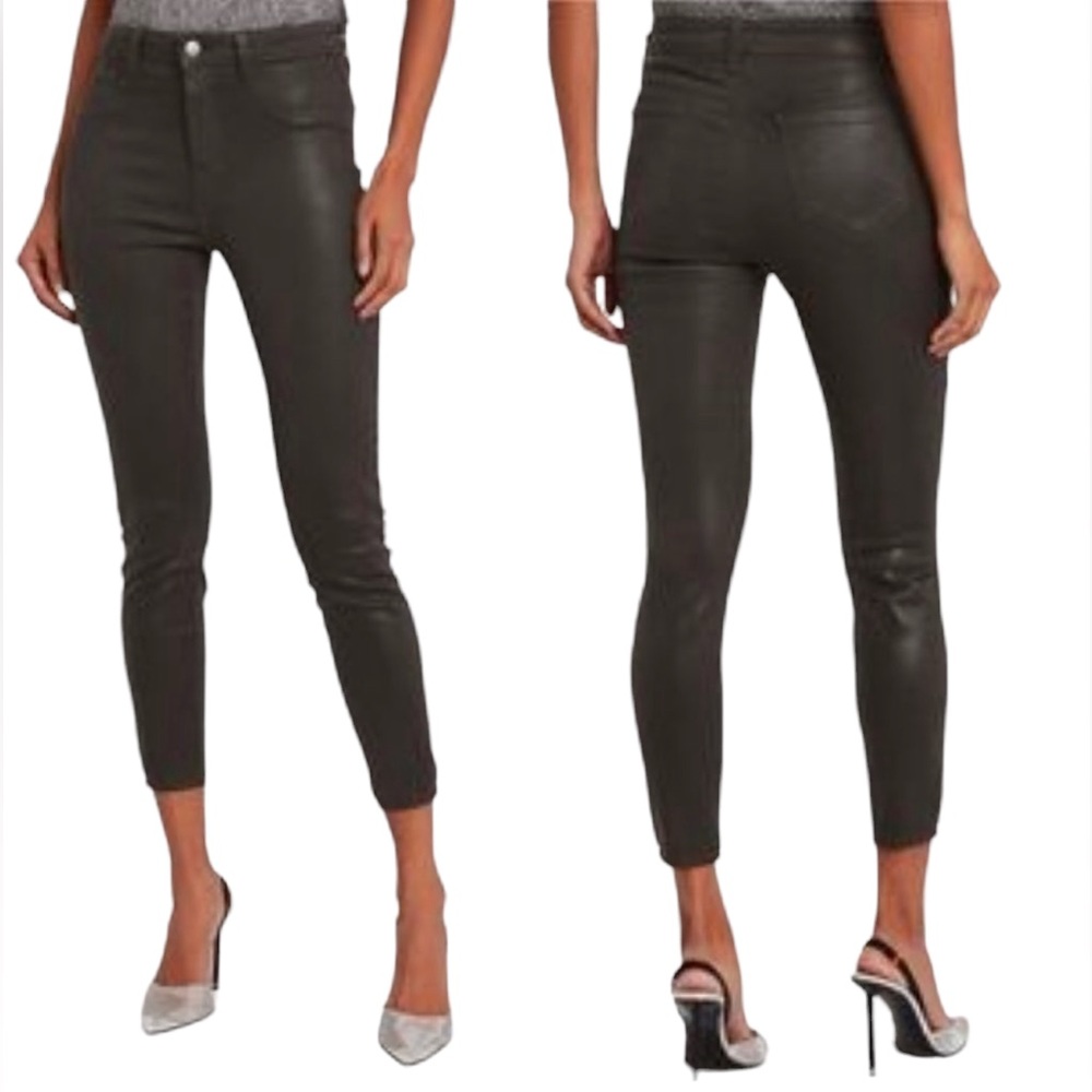L'agence Margot High Rise Skinny Jeans Greystone Coated Size 24